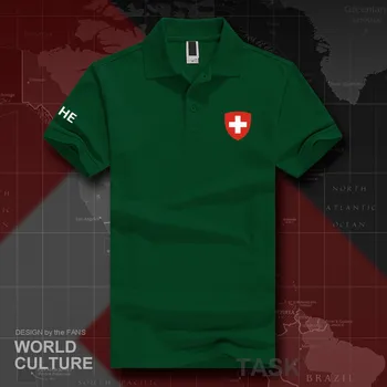 Confederación suiza CHE camisas de polo de los hombres de manga corta blanca de las marcas impresas para el país 2019 algodón nación emblema de la moda nueva