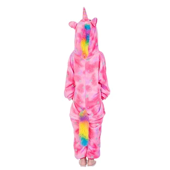 Conjunto de Kigurumi de los Animales a los Niños Pijamas de Franela unicornio Panda Puntada de Pijamas para Niñas Niños Cosplay enterizo de los Niños de disfraces de halloween
