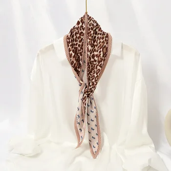 Corea largo de los Pliegues de la Bufanda de Seda de los Órganos de Pliegues Arrugados Decorativos de la Banda para el Cabello Femenino pañuelo en la cabeza