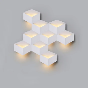 Creativo Geométricas LED de Pared de Luz de la Mesilla de Dormitorio Moderno de la Pared de la Lámpara minimalista Fondo de la Escalera del Pasillo Corredor de la Lámpara de Pared