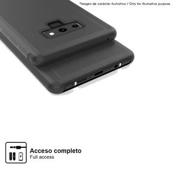 Cubierta del soporte del espejo efecto flip caso con el smartphone de la cubierta para el Xiaomi Redmi Nota 9 (4G) 6.53