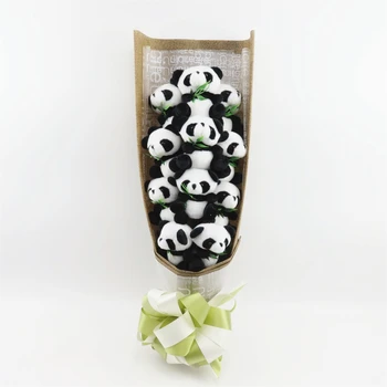 Cute dibujos animados Panda de Juguete de Felpa Con Artificiales de la Flor de dibujos animados Ramo Oreative Animales para el Día de san Valentín/Regalo de graduación