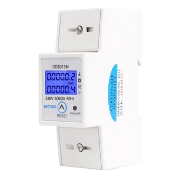 DDS015M 230V 5(80A) Vatios de Energía del Medidor con el Analizador de Restablecer Multifuncional para Aplicaciones de Voltaje Medidor de Consumo Eléctrico del Monitor