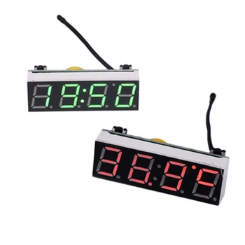 DIY 3 en 1 digital de alta precisión tubo LED reloj electrónico + voltímetro + termómetro DC 5.0~30V coche electrónicos luminoso reloj