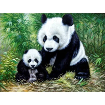 DIY 5D Diamante de la Pintura de dibujos animados Panda Bordado de Diamantes Ronda Completa de Perforación de los Animales de punto de Cruz Mosaico Manual de Arte del Regalo de la Decoración del Hogar