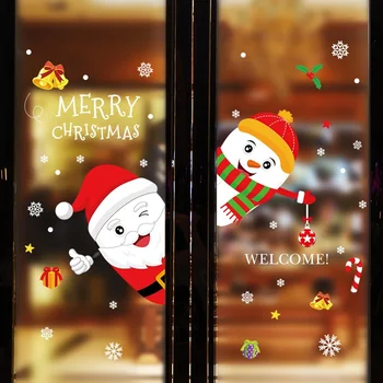 DIY Feliz Navidad Pegatinas de Pared de Cristal de la Ventana Festival Calcomanías de Santa Murales Año Nuevo Decoraciones de Navidad Para la Decoración del Hogar Nuevo