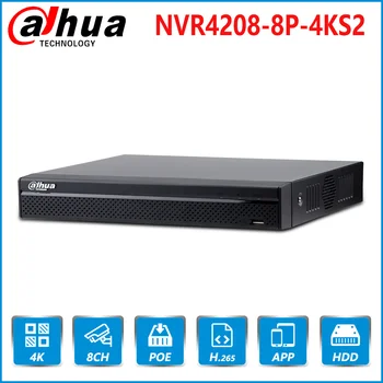 Dahua NVR4208-8P-4KS2 de 8 Canales 8PoE 4K y H. 265 Lite Red Grabadora de Vídeo de 4K de Resolución De la Cámara IP de Seguridad de Sistema de CCTV