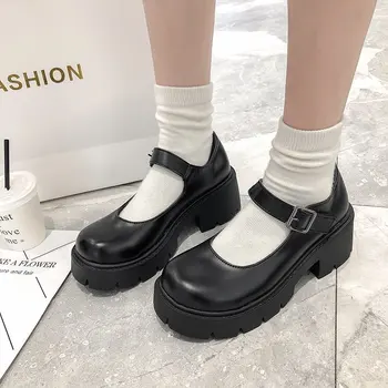 De Estilo Japonés Lolita Zapatos De Las Mujeres De La Vendimia Suave Hermana Niñas Pisos Impermeables De La Plataforma De Estudiante De La Universidad Traje De Cosplay Zapatos