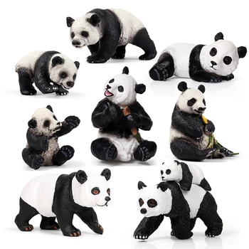 De acción y Juguetes de Fauna silvestre de PVC Mini Cachorro de oso Panda Gigante de Rastreo Modelo Sólido de Colección de la Muñeca de la Figura Para el Niño de los Niños del Regalo de la Casa Deco