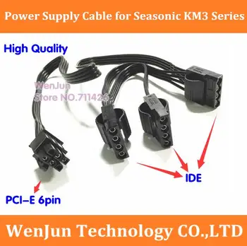 De alta Calidad NUEVA PCIe (PCI-E 6Pin a 3 * IDE Molex 4pin Modular fuente de Alimentación Adaptador de Cable para Seasonic KM3 de la Serie