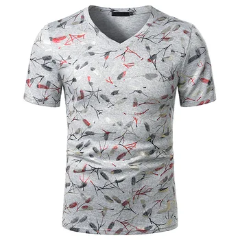 De aves para el Bronceado de la Camiseta de los Hombres 2020 de Verano de Manga Corta Cuello V Camisetas Hombre el Hip Hop Ropa de Fiesta de Prom de la Etapa Tee Shirt Homme XXL