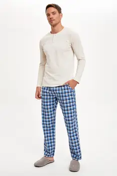 De facto el Otoño de Hombre ropa de hogar Pijamas parte Inferior y Superior del Conjunto de Pijamas ropa de dormir a Casa-traje Cómodo en la Nueva Temporada-S4588AZ20AU