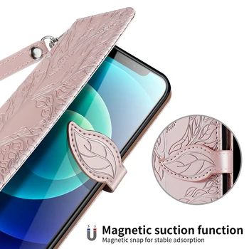 De lujo Folio de Cartera de la caja del Teléfono para Samsung Galaxy Note 8 9 10 Pro 5G 20 Ultra Suave de TPU de Cuero Flip Stand de Caso de la Cubierta de la Correa de Muñeca