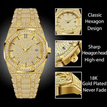 De lujo para hombre relojes fashionalbe clásico miyota de cuarzo reloj de pulsera de color dorado, 30m impermeable muchacho amigo el padre;s de regalo