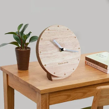 De madera maciza reloj de la sala de estar minimalista moderno péndulo de escritorio de escritorio de reloj silencioso reloj Nórdicos creativo dormitorio sentado