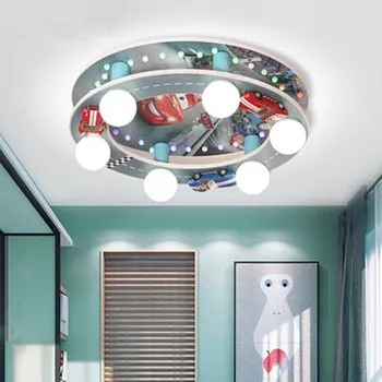 Dibujos animados de Coches de movilización de la lámpara de techo para los niños dormitorio-estudio creativo que viven luces de la sala de niños de techo led lámparas e27