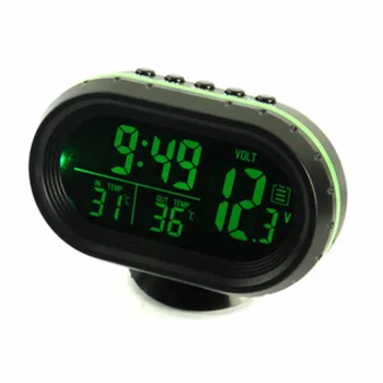 Digital LCD de Coches Reloj Voltímetro Termómetro de la Tensión de la Batería Temprerature Monitor DC 12V-24V Congelación de Alerta