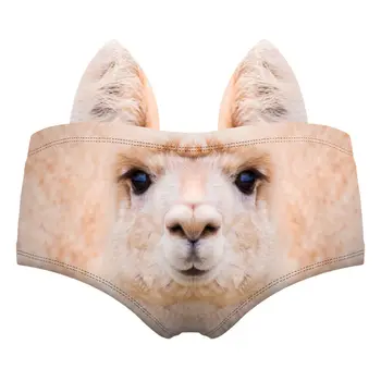 Divertido de la Nueva llegada de Moda de Señora de la Ropa interior de Animales Silvestres de la Impresión 3D en el Oído de la Mujer Sexy Bragas Perro se Llama Puma Mono Gato Escritos