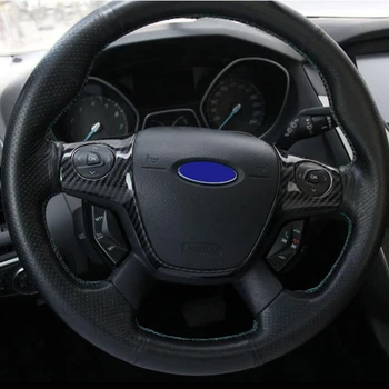 DoColors Coche-estilo de dirección de la rueda de recorte de la decoración de la cubierta de la etiqueta engomada para Ford Focus 3 mk3 2012-KUGA 2013-accesorios de automóviles