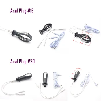 Dos polos de electrochoque plug anal con cable de Juguetes Sexuales Choque Eléctrico Butt Plug G Spot Massager del Juego de Adultos de BRICOLAJE Decenas de Médicos juguetes