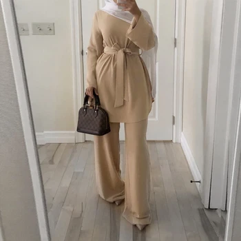 Eid Mubarak Dubai Abaya Turquía Musulmana De La Moda Hijab Juegos De Vestir Islam Ropa Abayas Para Las Mujeres Musulman Conjuntos De Modo