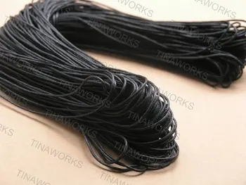 El ENVÍO LIBRE de 90 metros Encerado de color Negro de Algodón con Abalorios de Cable de 1.5 mm