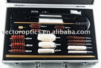 El Envío Libre De La Pistola Rifle De Diámetro Kit De Limpieza Cepillo Conjunto De Herramienta De Aluminio & Case