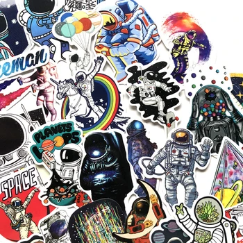 El Espacio exterior Astronauta Graffiti Pegatinas Para la Maleta de Viaje Patineta Álbum de recortes de la Bala de la Revista de la etiqueta Engomada de los Niños DIY Juguete 50PCS