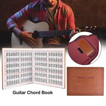 El Libro de Acordes de guitarra de Cuero de la PU de las 6 de la Cadena de Tablatura de Guitarra Dedo Hoja de Ejercicio Y51D