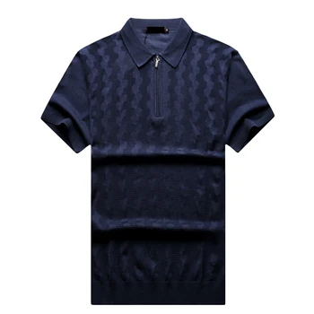 El MULTIMILLONARIO TACE&SHARK camiseta de los hombres de 2018 nuevo estilo comercio geometría de confort patrón de la cremallera del cuello de la ropa de los hombres del envío gratis