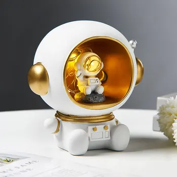 El astronauta Figurillas de Escultura de la Decoración del Hogar Accesorios Para la Sala de estar Espacio de hombre Estatuas de Niño Dormitorio Decoración de Regalos de Cumpleaños