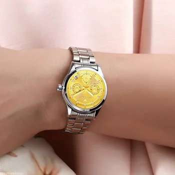 El comercio exterior de la venta caliente de la moda de las mujeres relojes mecánicos con calendario impermeable Automático de Auto-Viento reloj de señoras para mujer regalo