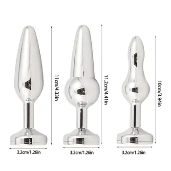 El coqueteo de Luz LED Ano Tapón Metálico de Acero Ano Estimulador de Próstata Butt Plug Ningún Vibrador del Sexo Erótico Juguetes Para Parejas Juegos de Adultos