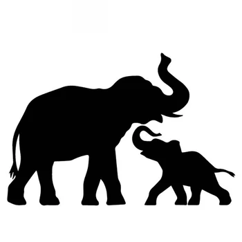 El elefante y el Elefante Bebé Pegatinas de Coche de Alta Calidad Decoración de la Ventana de la Personalidad de la prenda Impermeable del Pvc Pegatinas en blanco/Negro, el 17cm*11cm
