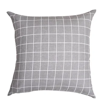El ins moderno simple de algodón y tela de lino a cuadros funda de almohada cojín del coche sofá de la sala cojín funda de almohada mayorista