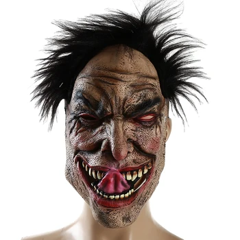 El juego de rol Hombre Miserable Payaso Horror Demonio de Látex Máscara de Halloween la Fiesta de Carnaval Mascarilla para Adultos Tocado Accesorios de Miedo Props