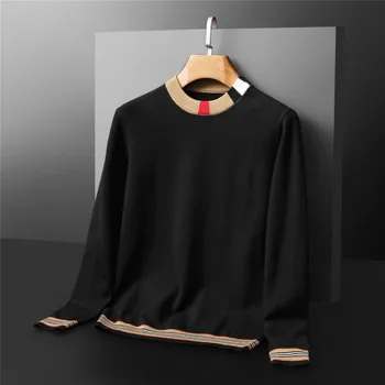 El otoño y el invierno nueva tendencia versátil ropa para hombre de cuello redondo de manga larga tendencia guapo suéter