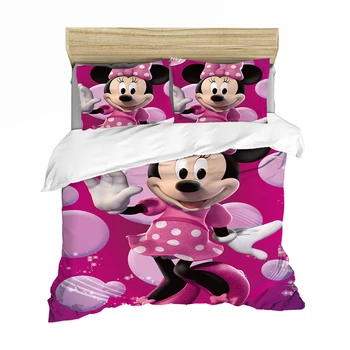 En Blanco y negro de dibujos animados de Mickey Minnie de ropa, Ropa de cama funda de Edredón funda de Almohada de Impresión Textil Hogar Ropa de Cama de los Niños de Regalo