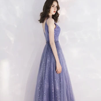 Es Yiiya Vestido de Noche Azul de la Eslinga de Elegantes Vestidos de Noche Largos Patrón de Estrellas Formal de los Vestidos Más el Tamaño de LF188 túnica de gala 2020