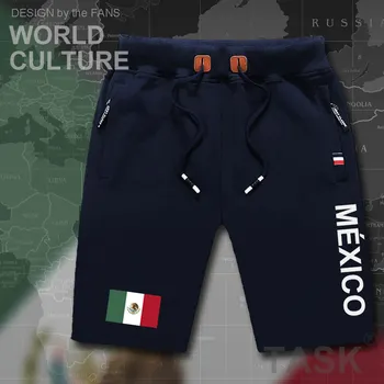 Estados unidos Mexicanos México para hombre pantalones cortos de playa para hombres cortos de la junta de bandera de entrenamiento bolsillo con cremallera sudor culturismo 2017 algodón