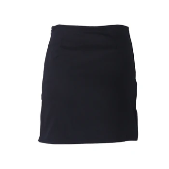 Estilo Coreano Negro Paquete De La Cadera Faldas Brecha Irregular Dobladillo Lápiz Micro Mini Falda