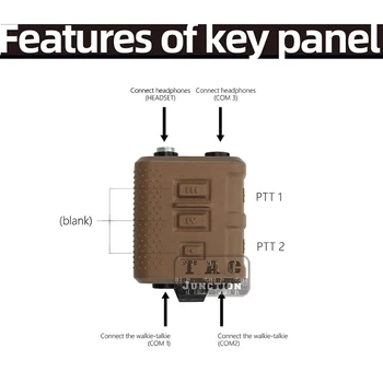 FCS V60 PTT Táctico Kit de 6 PIN Adaptador de Cable KN6 A U174/U Transmisor Receptor Conector Para APLICACIONES de Comtac III Comtac3 Auricular DE
