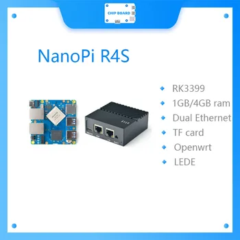 FriendlyELEC NanoPi R4S 1GB/4GB Dual Gbps Ethernet puertas de enlace RK3399 Soporte OpenWrt LEDE Sistema V2ray SSR Linux Rockchip
