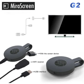 G2 WiFi MiraScreen TV Stick HDMI-compatible anycast Miracast DLNA, Airplay Pantalla del Receptor Dongle compatible con Windows Andriod ios