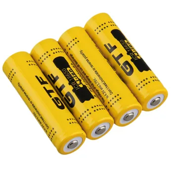 GTF 4pcs 18650 3.7 V 12000mAh batería Recargable de Li-ion Baterías Para la Linterna Antorcha +Enchufe de la UE Cargador de Batería para mayoristas