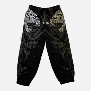 Geki Y Freki Viking Lobo Tatuaje Impreso en 3D de los Hombres Pantalones de Harajuku de la Moda de los Pantalones de Otoño Casual Corredores de Pantalones de CK-003
