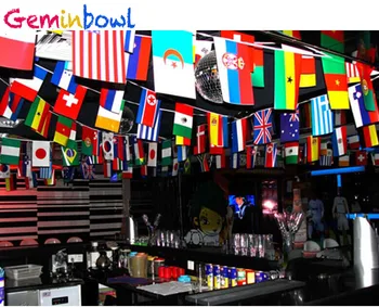Geminbowl 25-de 65M de 100 a 200 pcs diferentes Países de la Bandera Cadena Internacional Mundo Banner Bunting barra de fiesta en casa de decoración