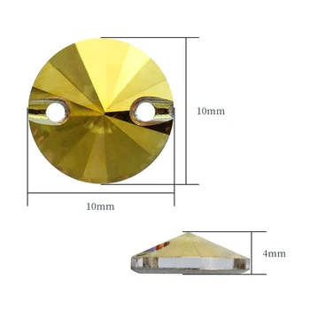 Glitter Flatblack Botón de Oro Sol de Coser en Pedrería para la Ropa de Cristal de Rivoli de Coser Rhinestone Vestido de Ropa Craf