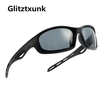 Glitztxunk Deporte Polarizado Gafas de sol de las Mujeres de los Hombres de la Plaza de la Marca Black Gafas de Sol al aire libre de la Conducción UV400 Gafas de Gafas de Oculos Gafas