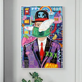 Graffiti El Hijo del Hombre, de René Magritte Lienzo Pinturas En la Pared del Arte de los Carteles Y Grabados de Arte Fotos casera de la Pared Decoración